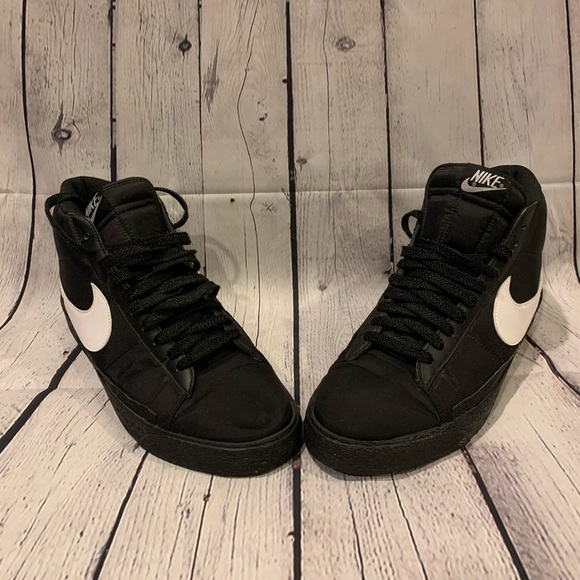 nike blazer high black white